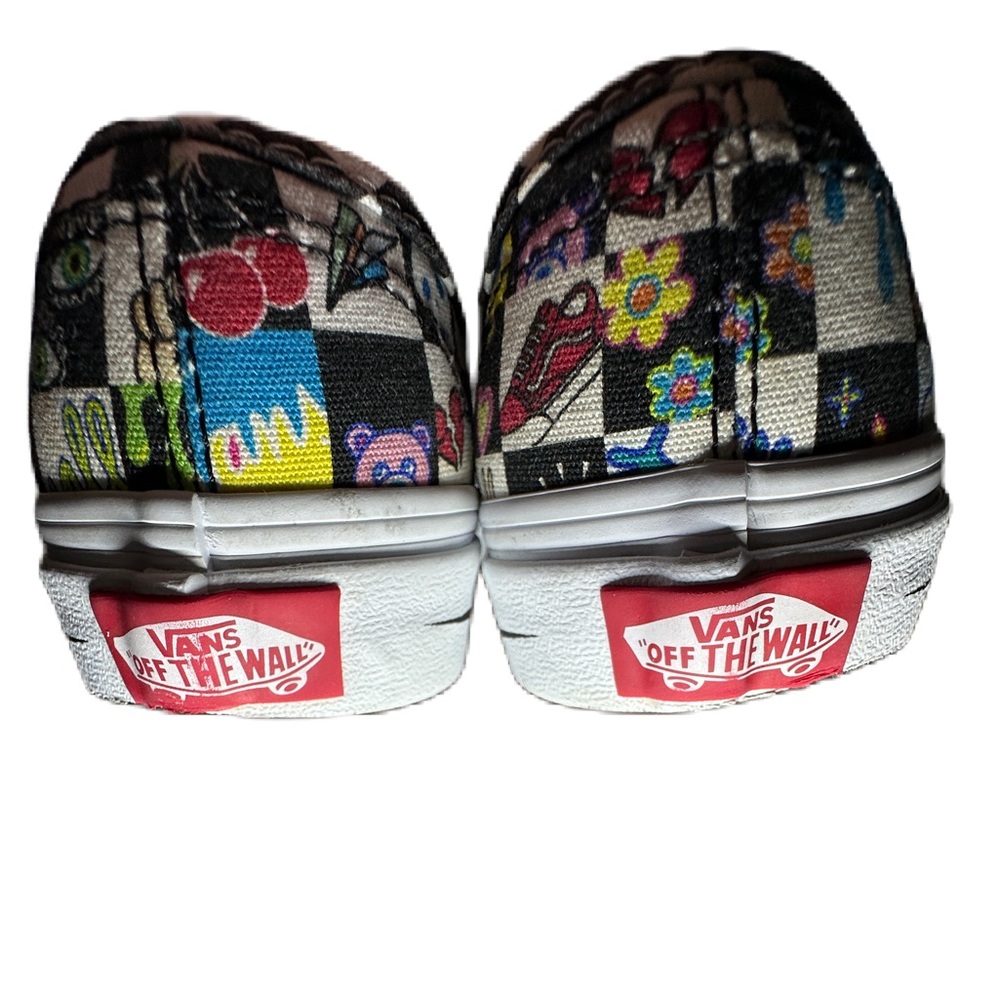 Vans Sneaker Youth Size 1 Peace Out Smiley Face Shoe Cherries - Picture 4 of 8